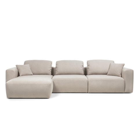 Narożnik modułowy Agio 350 cm, lewostronny, szarobeżowy, boucle
