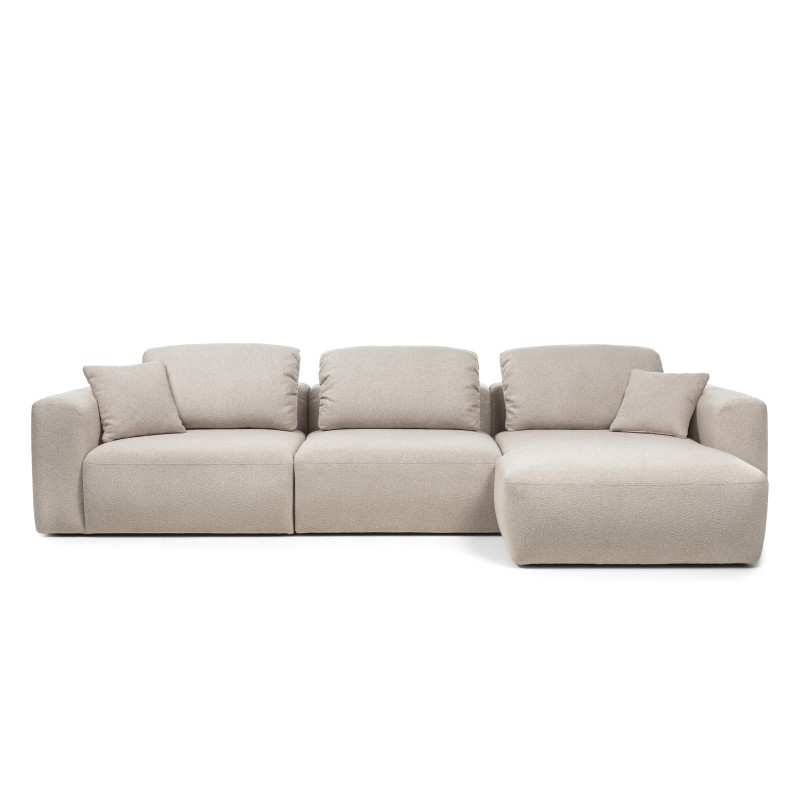 Narożnik modułowy Agio 350 cm, prawostronny, szarobeżowy, boucle