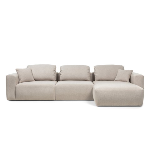 Narożnik modułowy Agio 350 cm, prawostronny, szarobeżowy, boucle