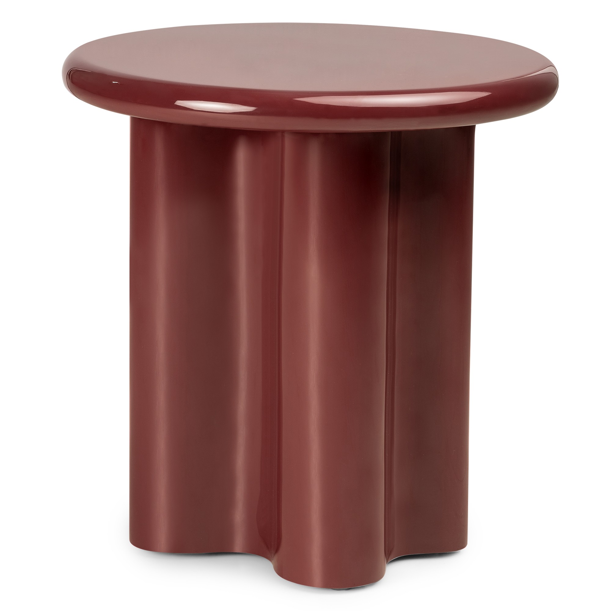 Stolik boczny Jalo, bordowo-brązowy, glossy