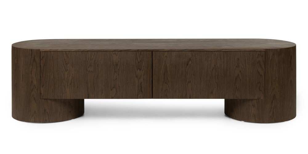 Szafka RTV z szufladami Aspen, 200 cm, ciemny orzech