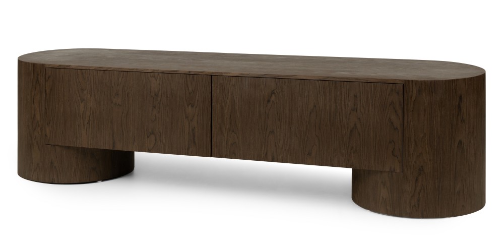 Szafka RTV z szufladami Aspen, 200 cm, ciemny orzech