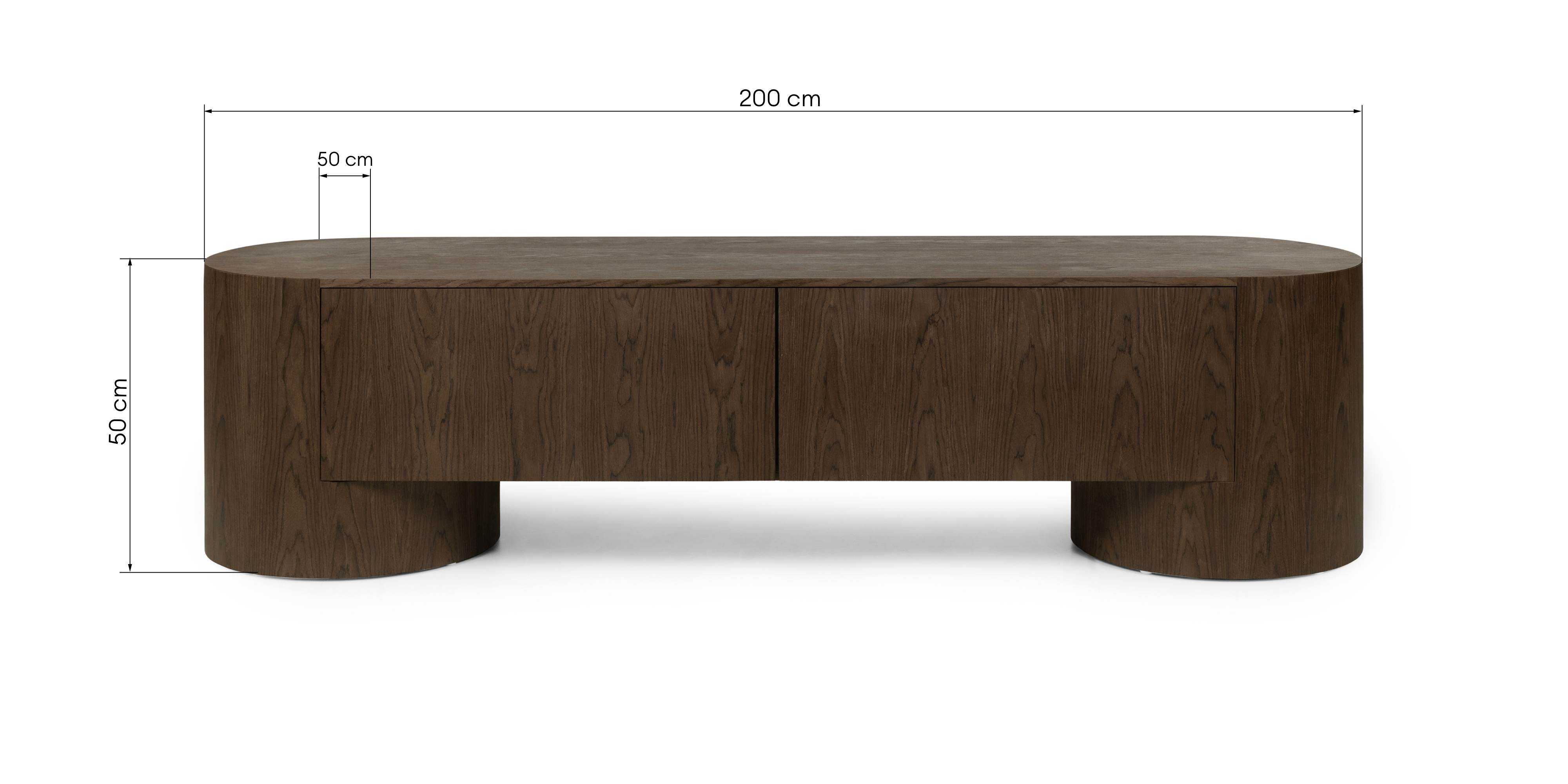 Szafka RTV z szufladami Aspen, 200 cm, ciemny orzech