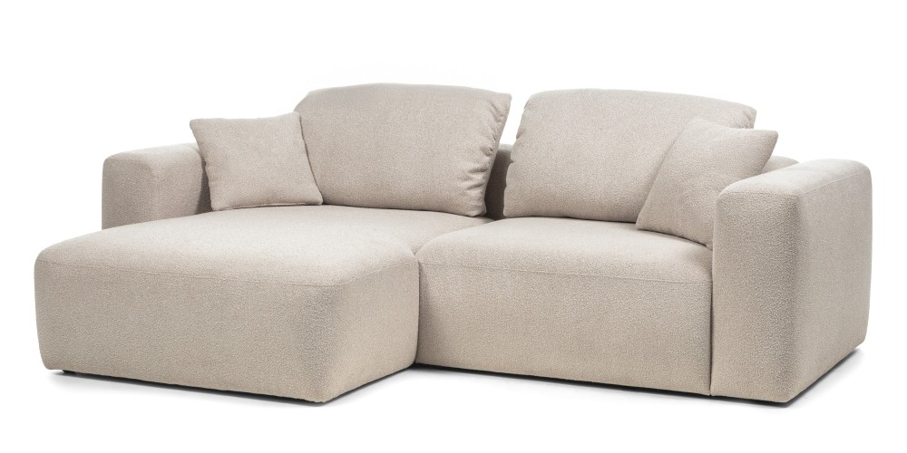 Narożnik modułowy Agio 250 cm, lewostronny, szarobeżowy, boucle