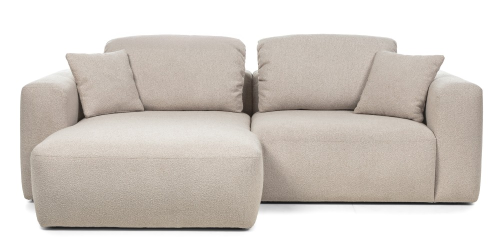 Narożnik modułowy Agio 250 cm, lewostronny, szarobeżowy, boucle