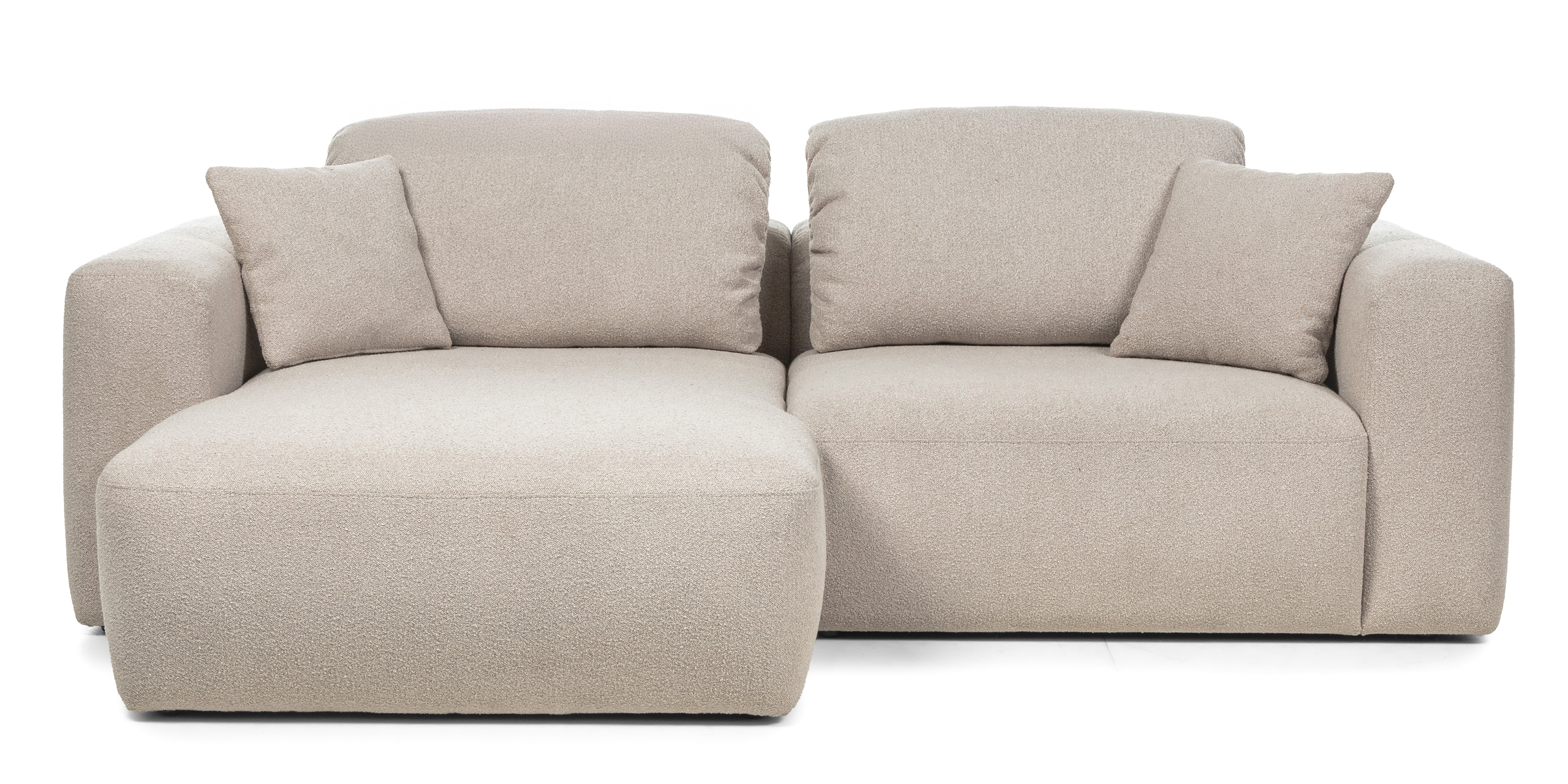 Narożnik modułowy Agio 250 cm, lewostronny, szarobeżowy, boucle