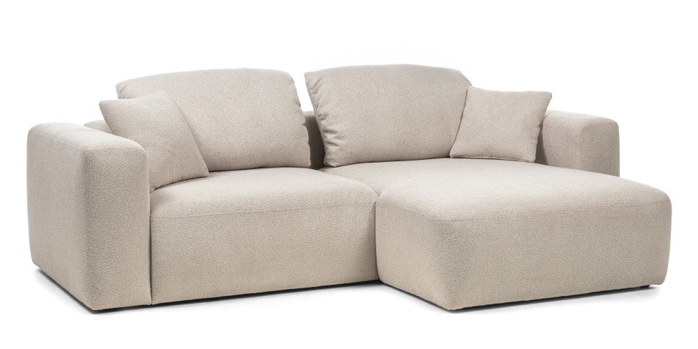Narożnik modułowy Agio 250 cm, prawostronny, szarobeżowy, boucle