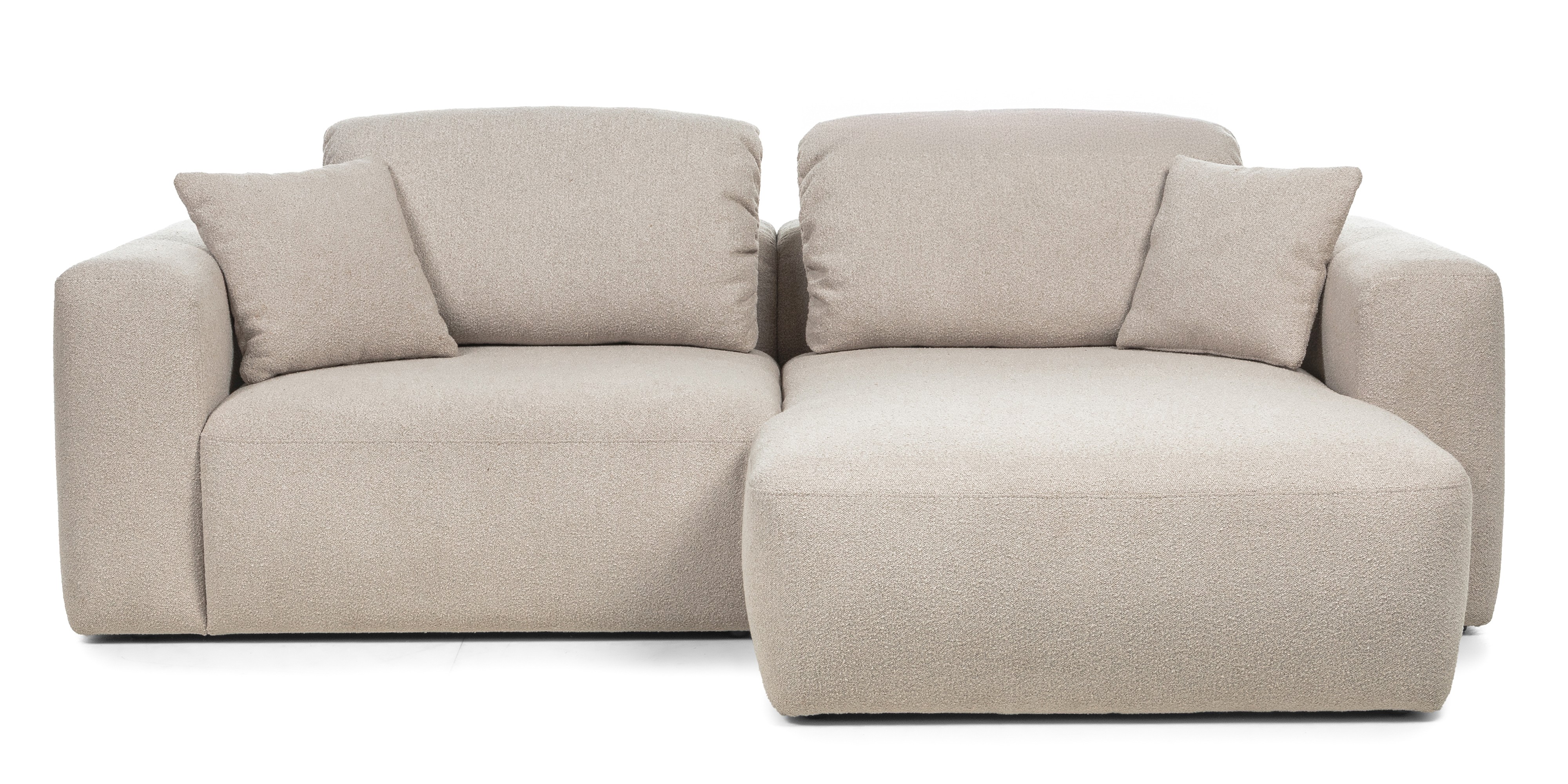 Narożnik modułowy Agio 250 cm, prawostronny, szarobeżowy, boucle