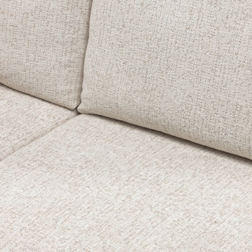 Sofa rozkładana Botse 2P z pojemnikiem, jasnobeżowa, obłe kształty