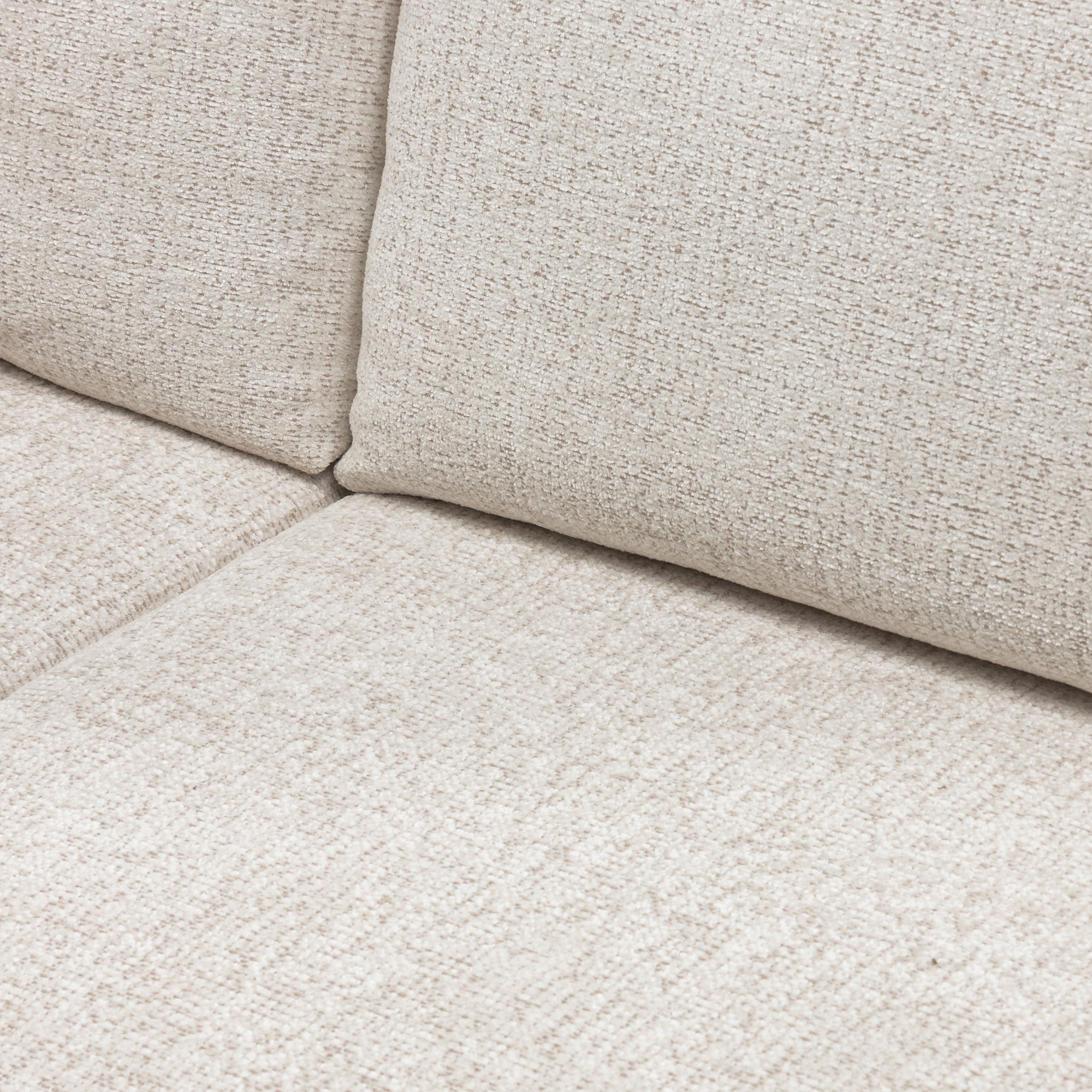Sofa rozkładana Botse 2P z pojemnikiem, jasnobeżowa, obłe kształty