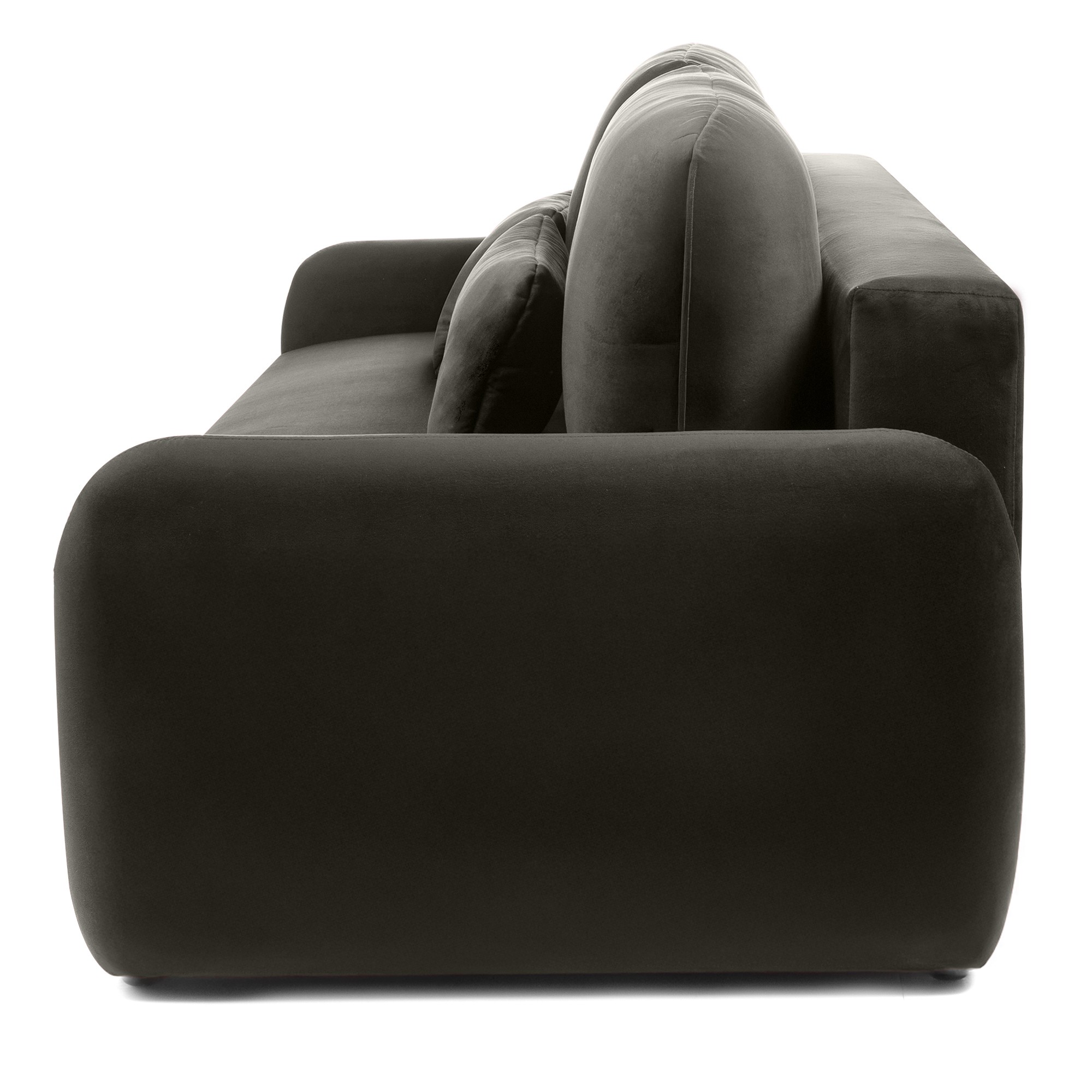 Sofa z funkcją i pojemnikiem Hoschi, welurowa, gorzka czekolada