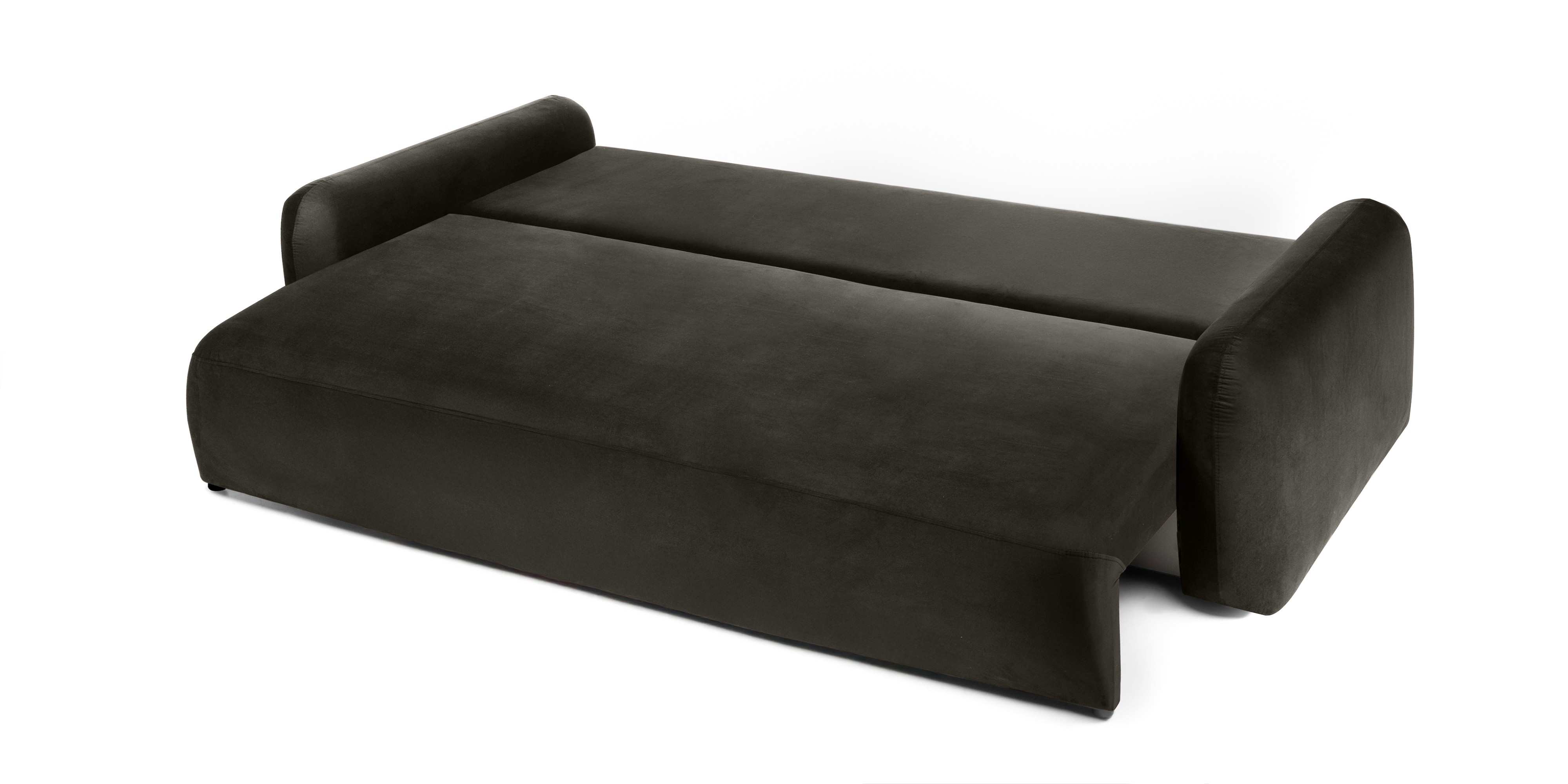 Sofa z funkcją i pojemnikiem Hoschi, welurowa, gorzka czekolada