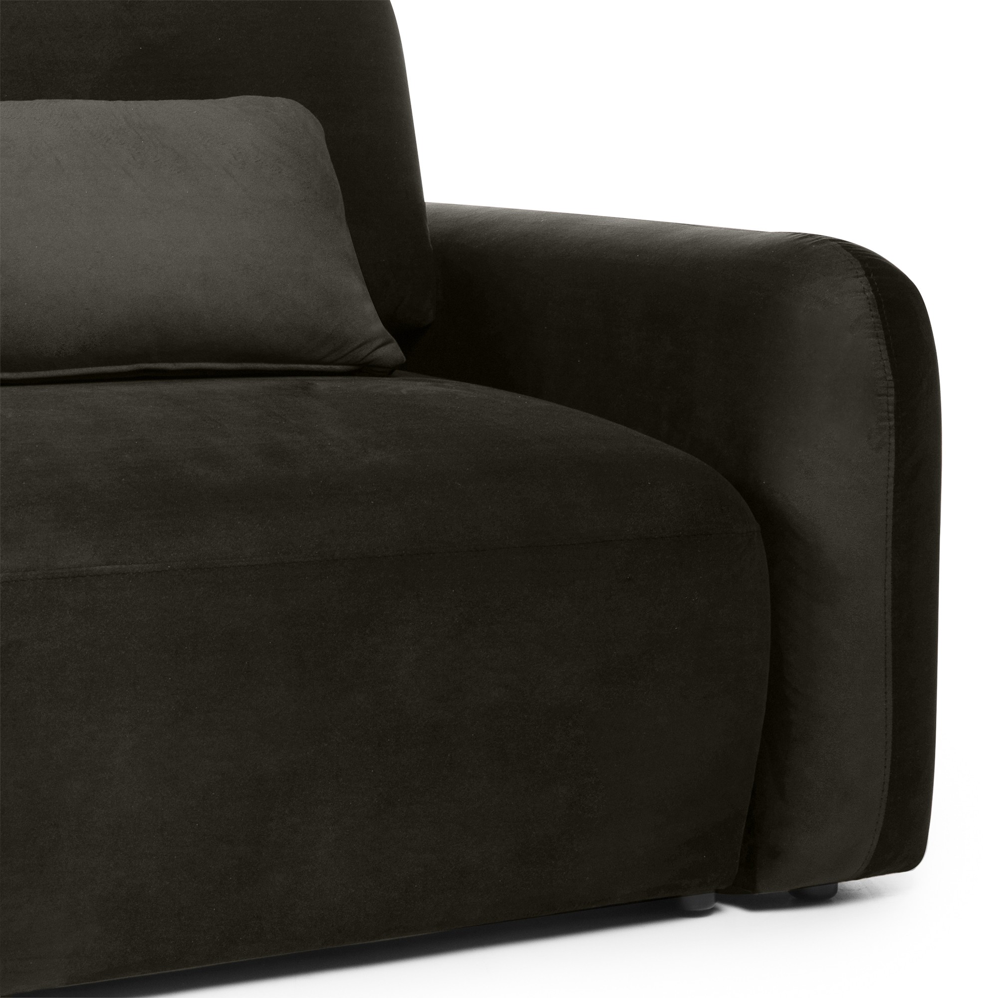Sofa z funkcją i pojemnikiem Hoschi, welurowa, gorzka czekolada