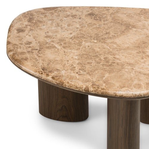 Stolik kawowy Essence 75 cm, ciemny orzech/marmur