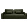 Sofa z funkcją i pojemnikiem Hoschi, welurowa, oliwkowozielona