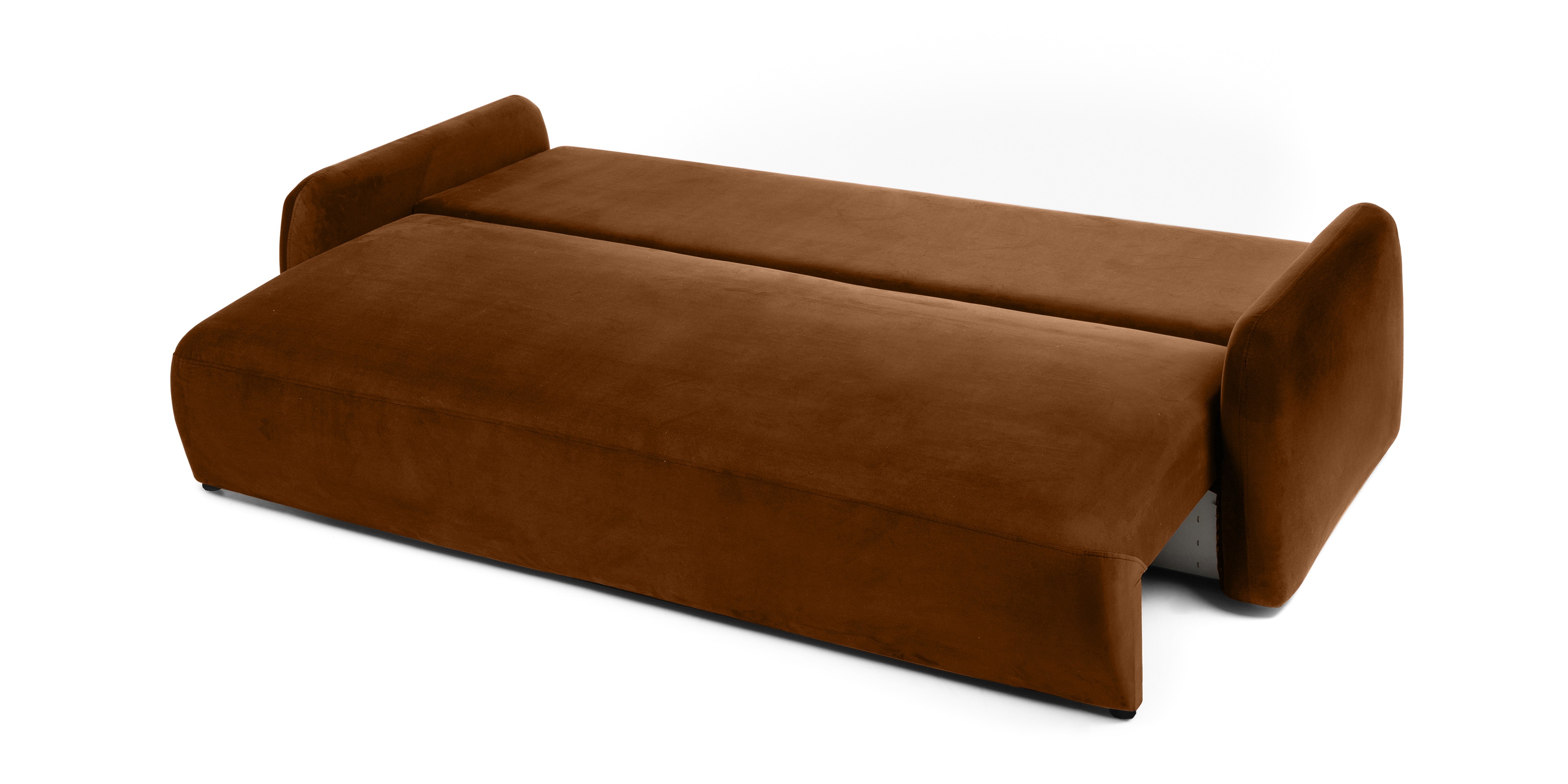 Sofa z funkcją, pojemnik Hoschi Slim, obła, welurowa, miedziana