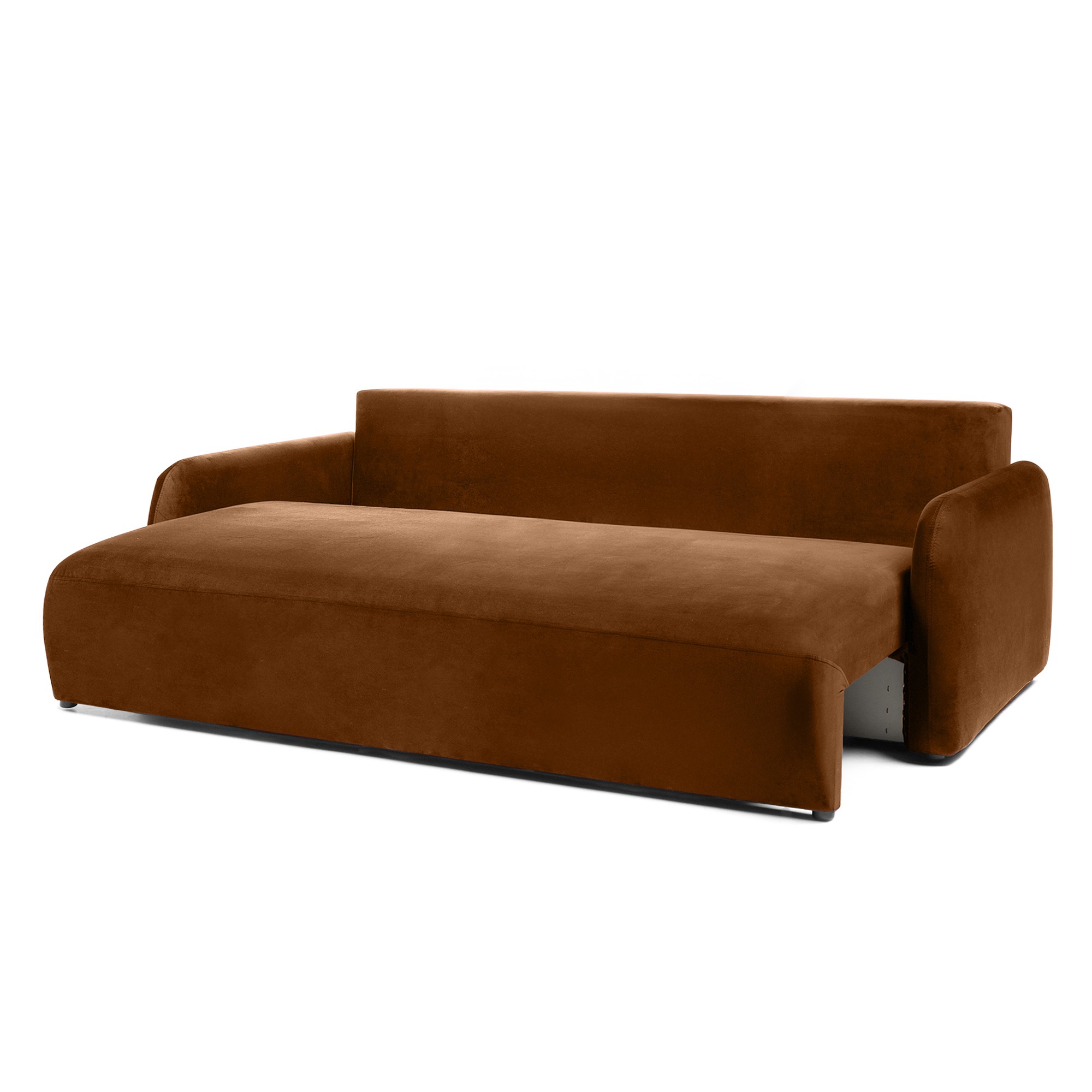 Sofa z funkcją, pojemnik Hoschi Slim, obła, welurowa, miedziana