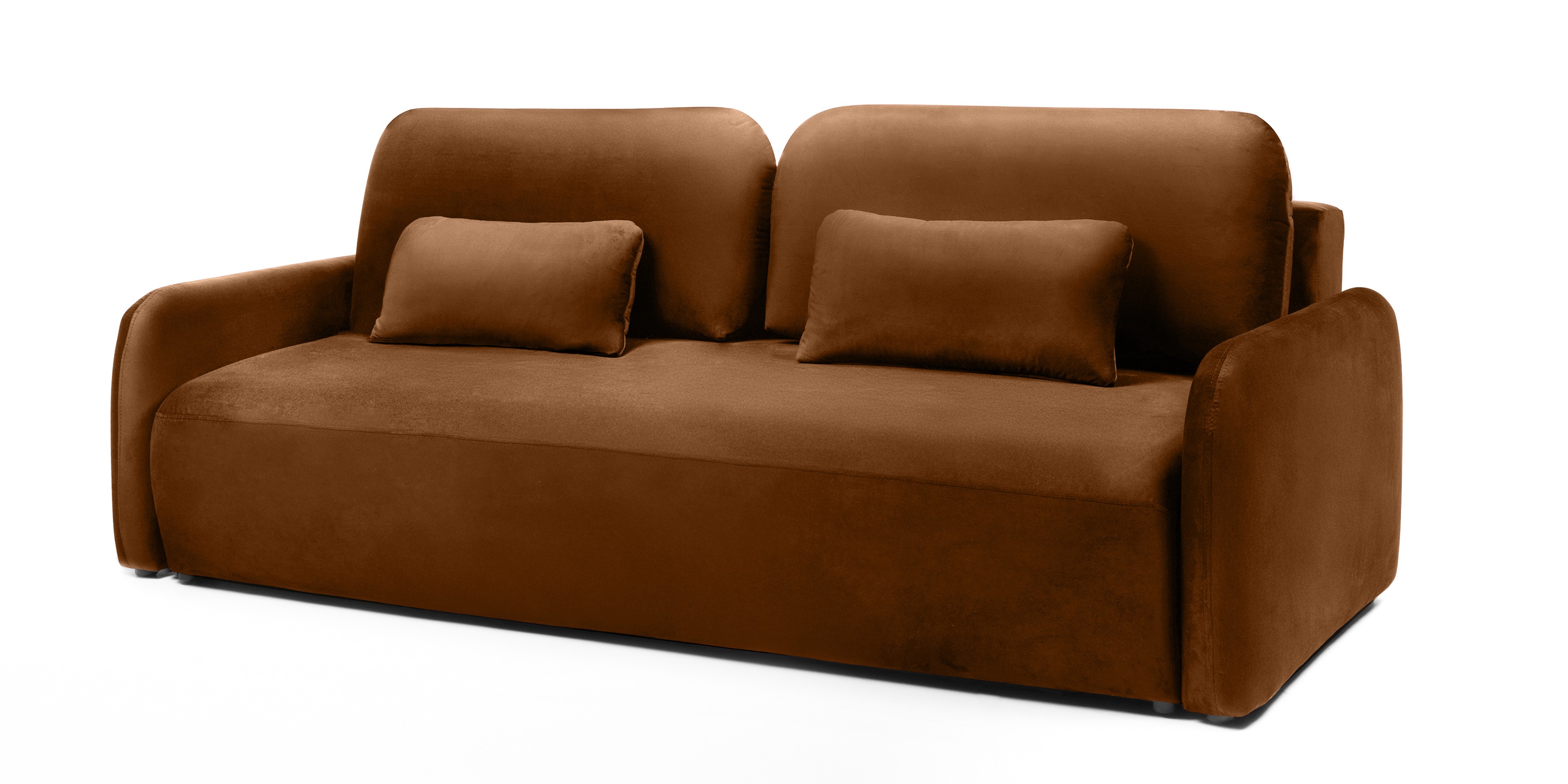 Sofa z funkcją, pojemnik Hoschi Slim, obła, welurowa, miedziana