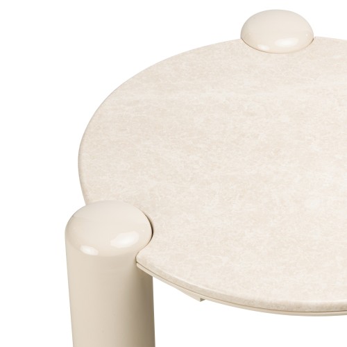 Stolik kawowy Noemi 66 cm, jasnobeżowy/marmur, glossy