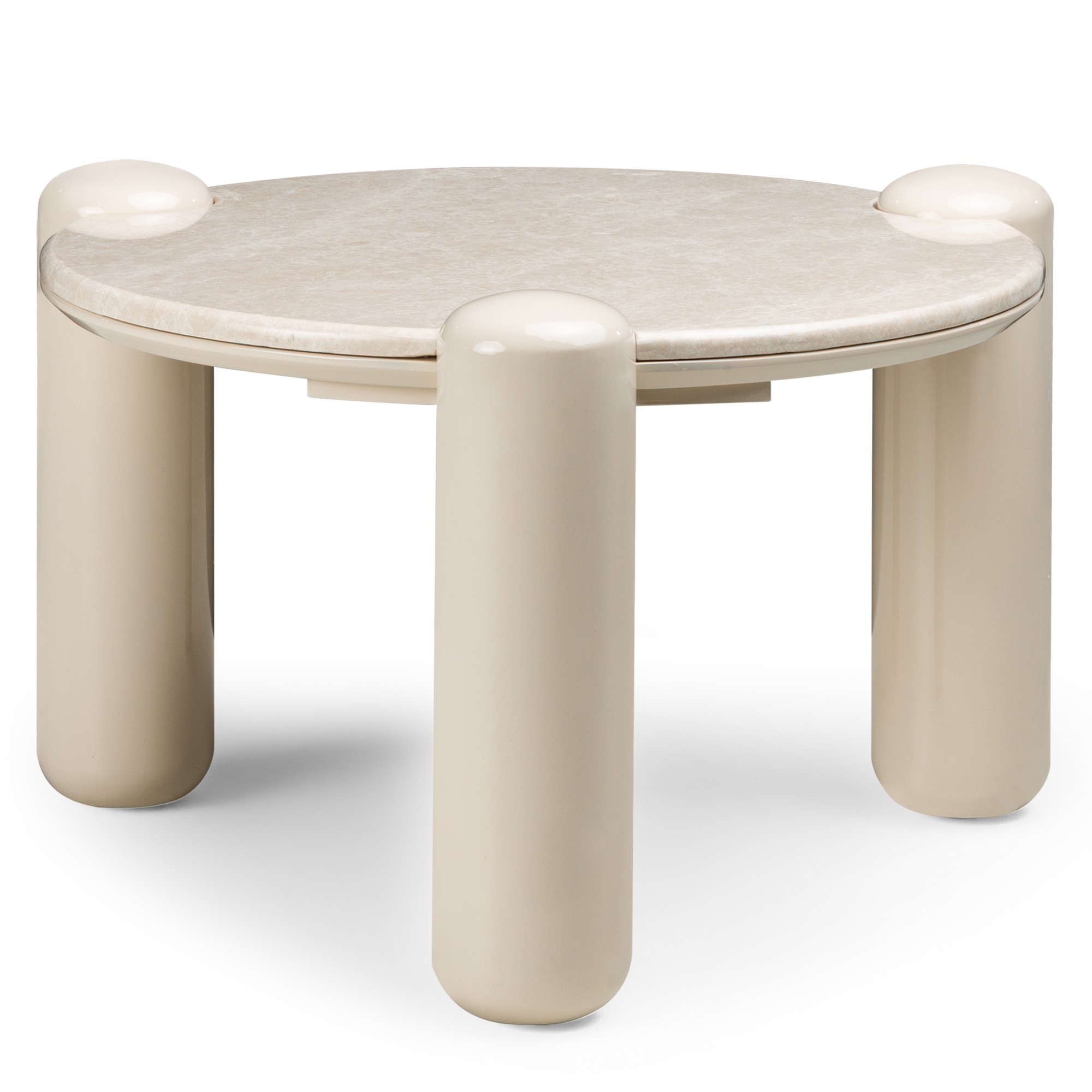 Stolik kawowy Noemi 66 cm, jasnobeżowy/marmur, glossy
