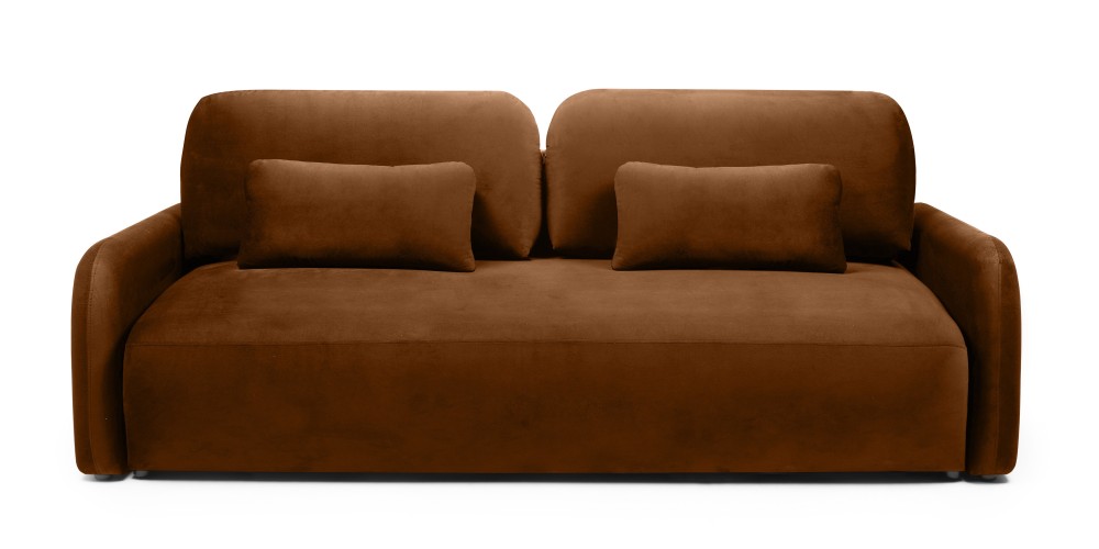 Sofa z funkcją, pojemnik Hoschi Slim, obła, welurowa, miedziana