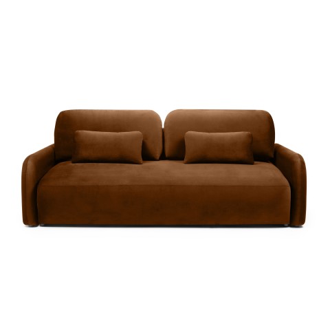Sofa z funkcją, pojemnik Hoschi Slim, obła, welurowa, miedziana