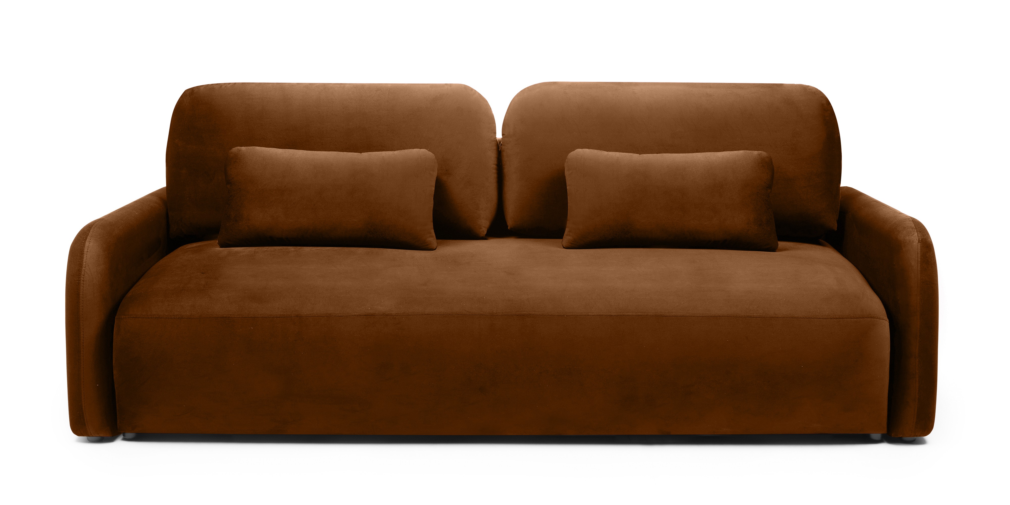 Sofa z funkcją, pojemnik Hoschi Slim, obła, welurowa, miedziana