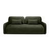 Sofa z funkcją, pojemnik Hoschi Slim, obła, welurowa, oliwkowozielona