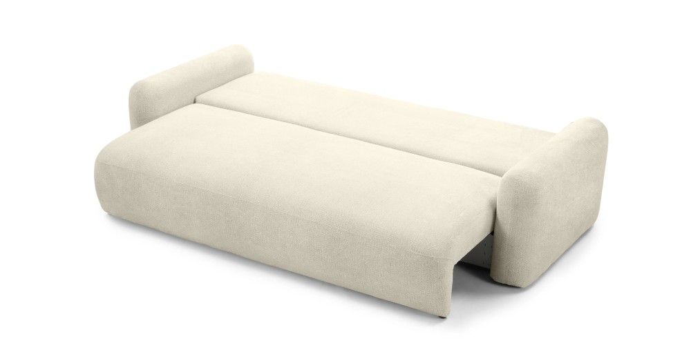 Sofa z funkcją i pojemnikiem Hoschi jasnobeżowy melanż, obła