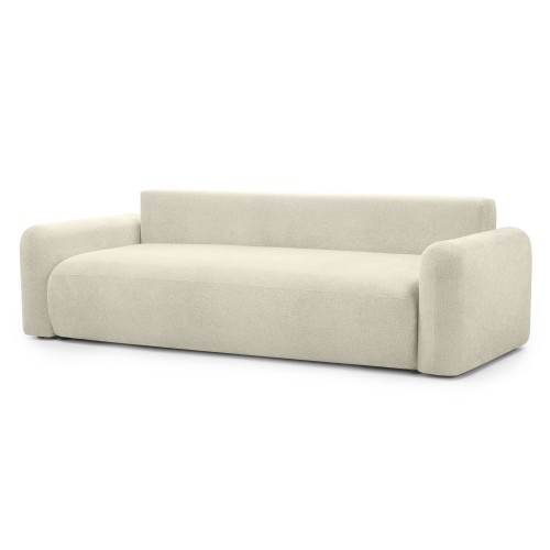 Sofa z funkcją i pojemnikiem Hoschi jasnobeżowy melanż, obła