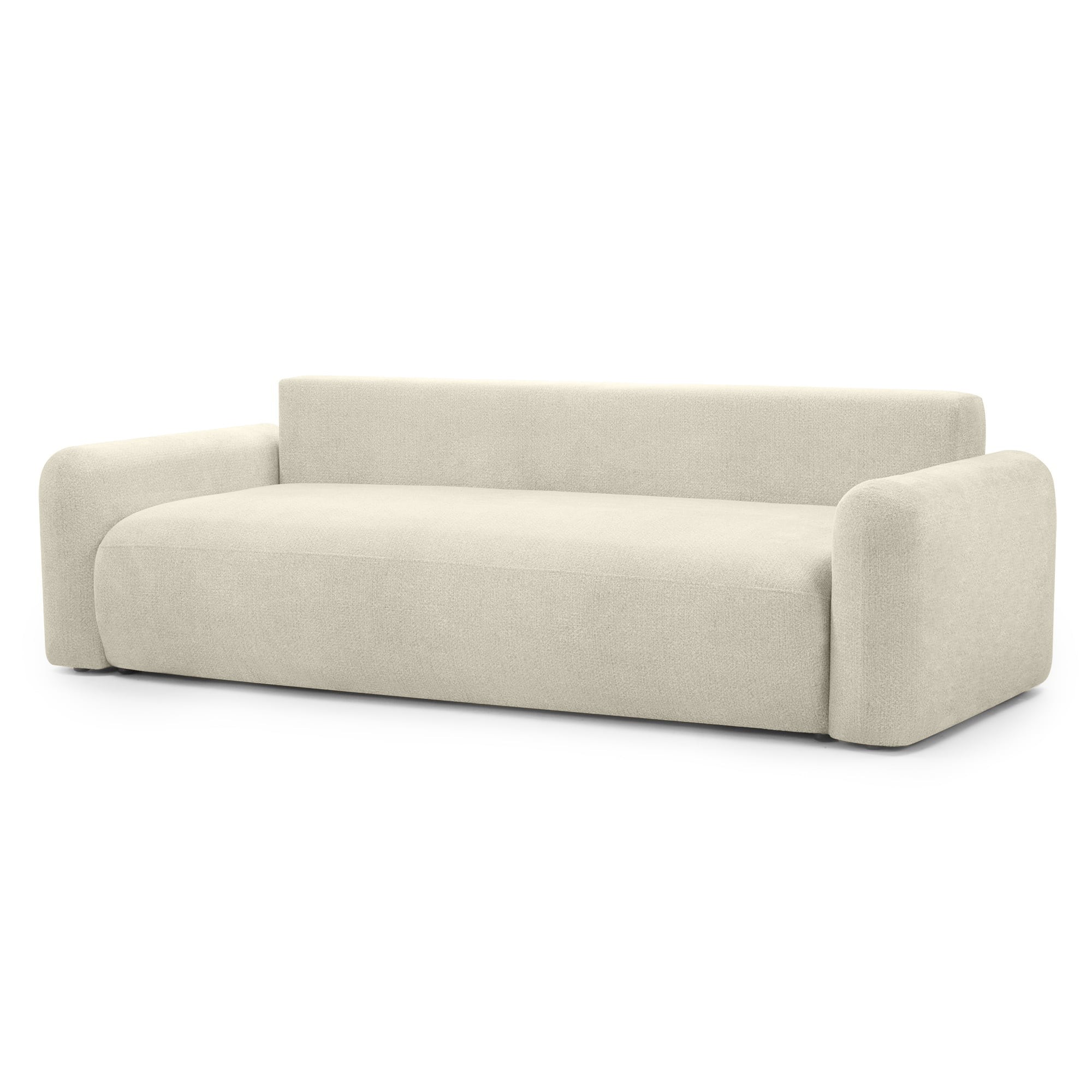 Sofa z funkcją i pojemnikiem Hoschi jasnobeżowy melanż, obła