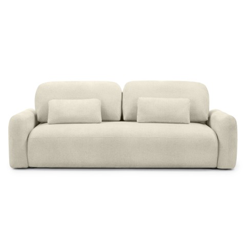 Sofa z funkcją i pojemnikiem Hoschi jasnobeżowy melanż, obła