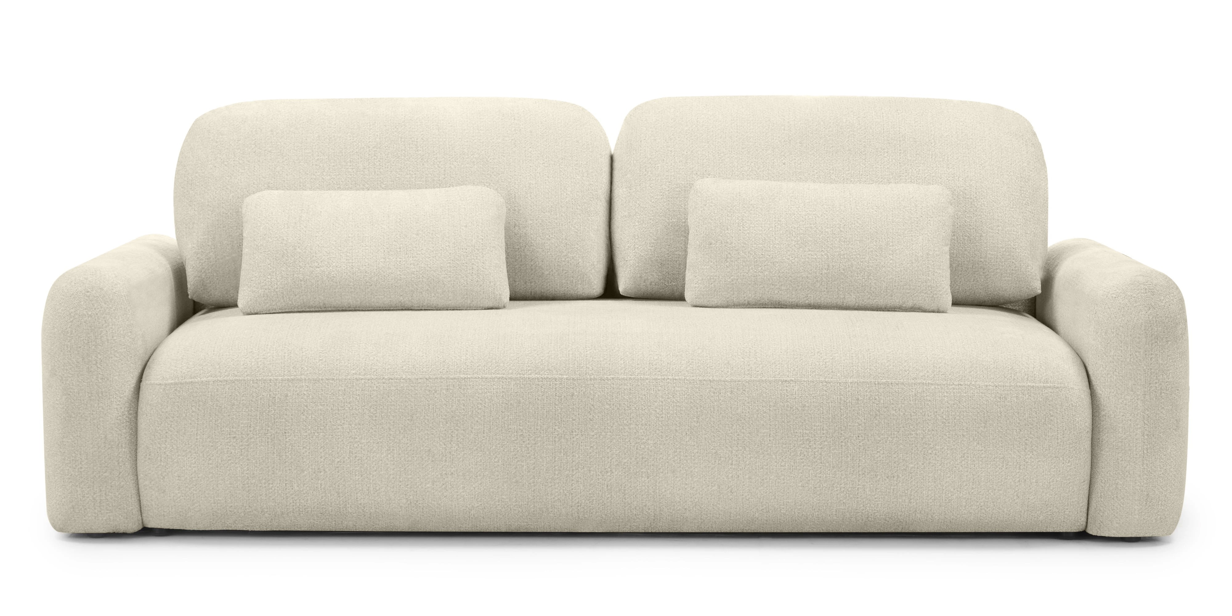 Sofa z funkcją i pojemnikiem Hoschi jasnobeżowy melanż, obła