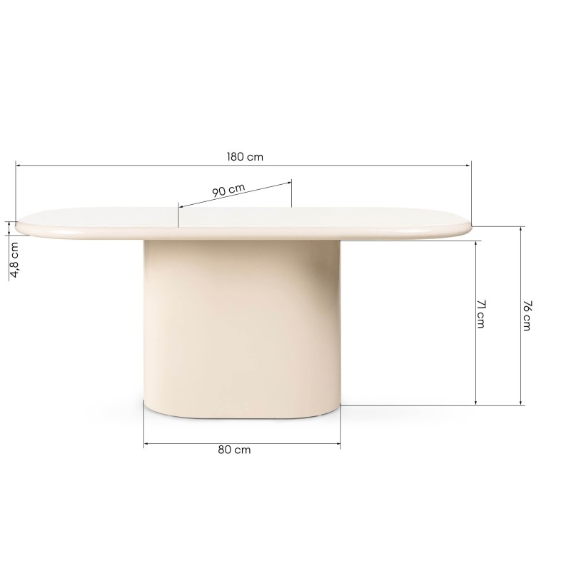 Stół do jadalni Modesto 180 cm, jasnobeżowy, glossy