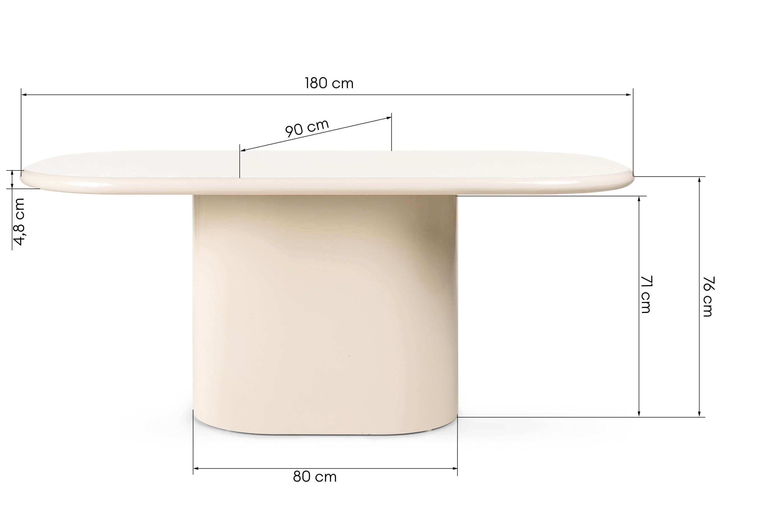 Stół do jadalni Modesto 180 cm, jasnobeżowy, glossy