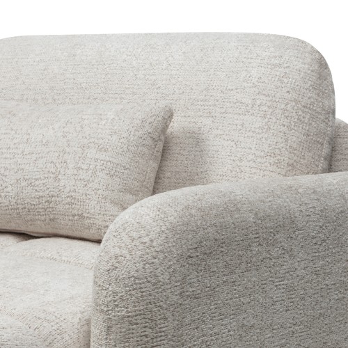 Sofa z funkcją spania i pojemnikiem Nuvola jasnobeżowa, obłe kształty