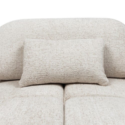 Sofa z funkcją spania i pojemnikiem Nuvola jasnobeżowa, obłe kształty