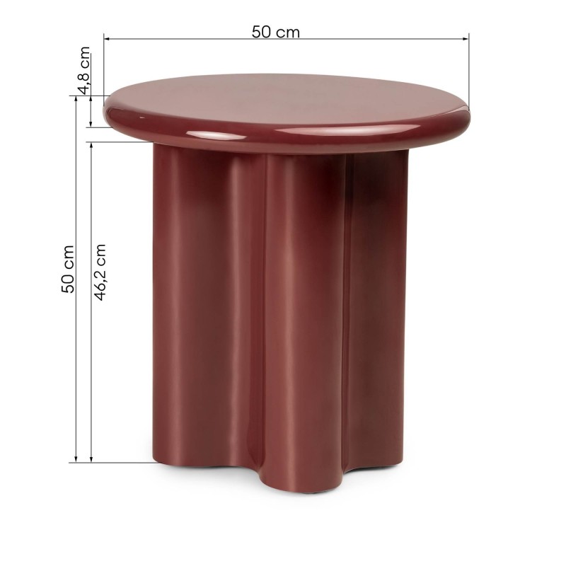 Stolik boczny Jalo, bordowo-brązowy, glossy
