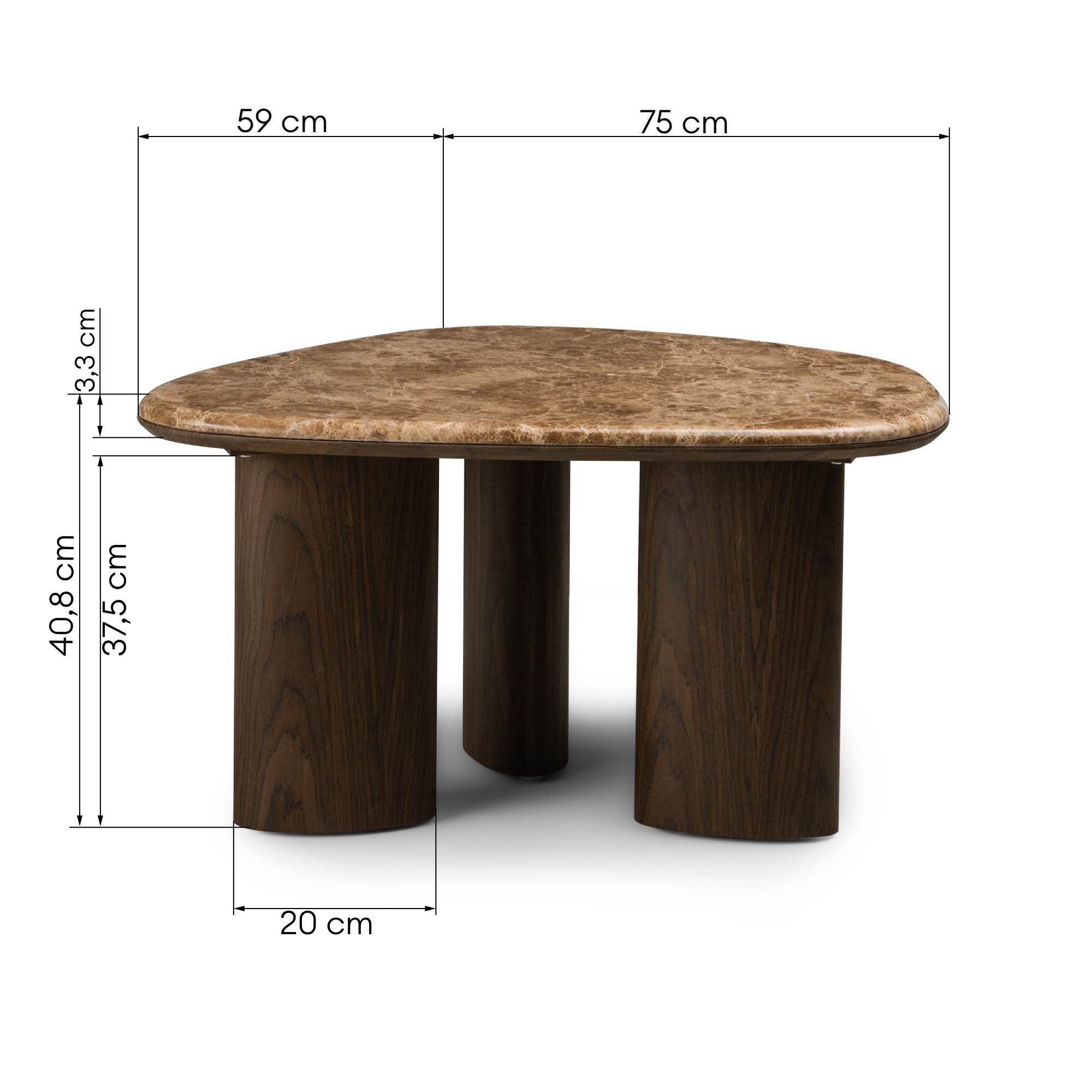 Stolik kawowy Essence 75 cm, ciemny orzech/marmur