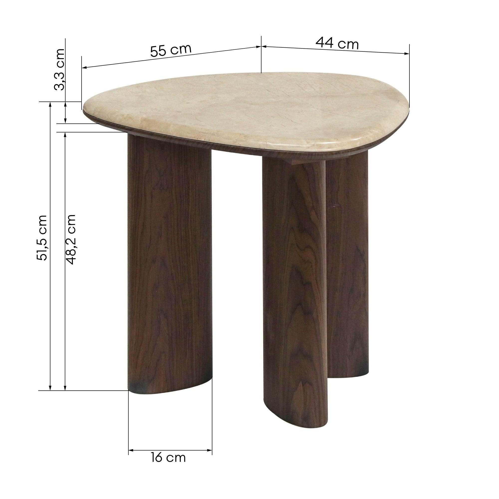 Stolik boczny Essence 44 cm, ciemny orzech/marmur