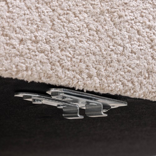 Sofa trzyosobowa Fragola modułowa, jasnobeżowa, boucle, obłe kształty