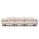 Sofa trzyosobowa Fragola modułowa, jasnobeżowa, boucle, obłe kształty