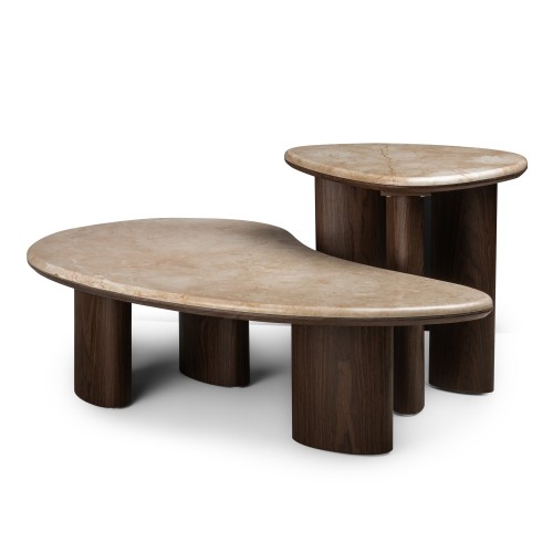 Stolik kawowy Essence 110 cm, ciemny orzech/marmur