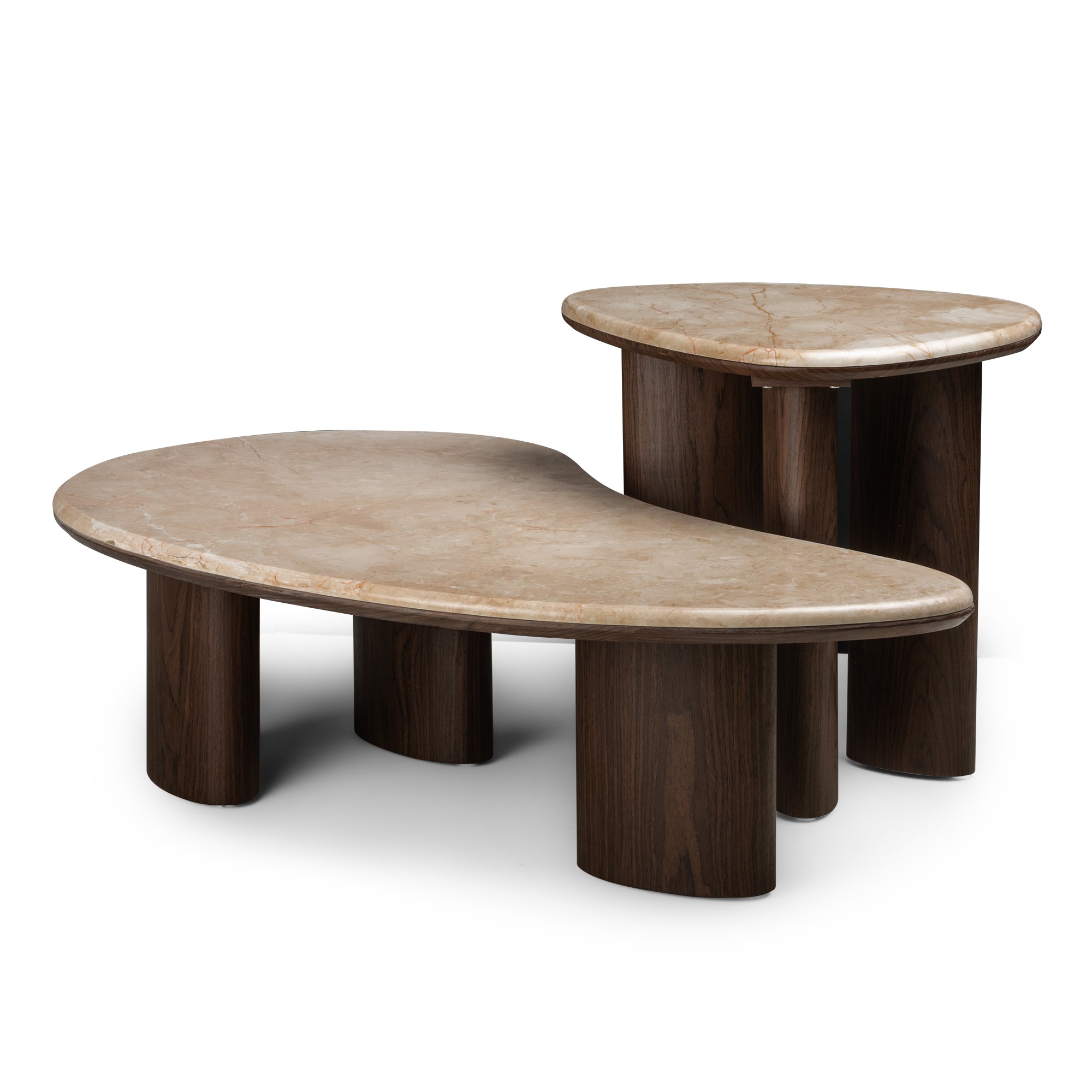 Stolik kawowy Essence 110 cm, ciemny orzech/marmur