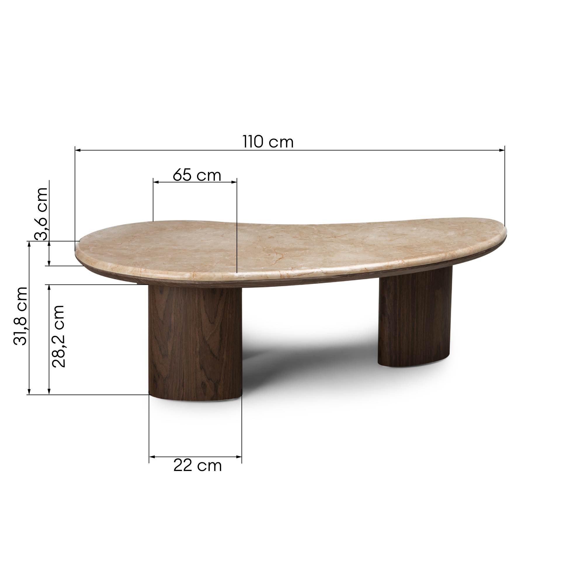 Stolik kawowy Essence 110 cm, ciemny orzech/marmur