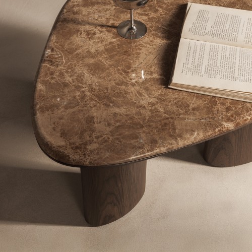 Stolik kawowy Essence 75 cm, ciemny orzech/marmur