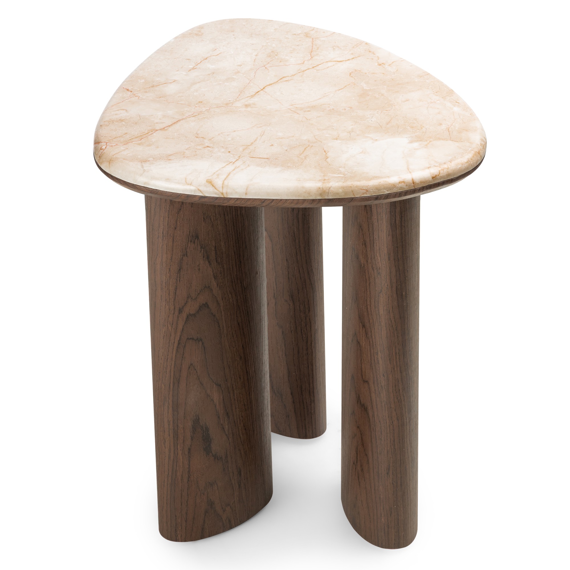 Stolik boczny Essence 44 cm, ciemny orzech/marmur