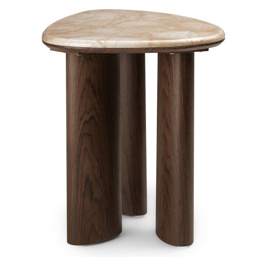 Stolik boczny Essence 44 cm, ciemny orzech/marmur