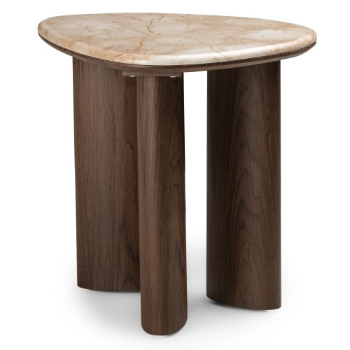 Stolik boczny Essence 44 cm, ciemny orzech/marmur