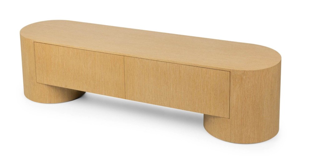 Szafka RTV z szufladami Aspen, 200 cm, dąb naturalny